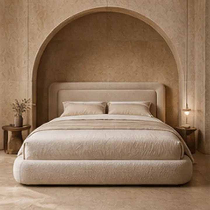 Calme Platform Bed 07 in nocturne collection