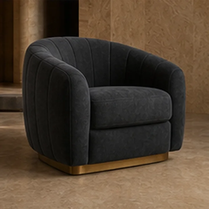 Milo Barrel Chair 23 in nocturne collection